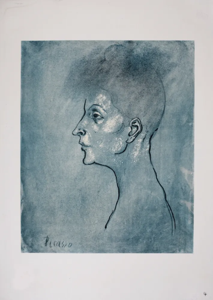 Lithografie Picasso (After) - Tête de femme, 1946
