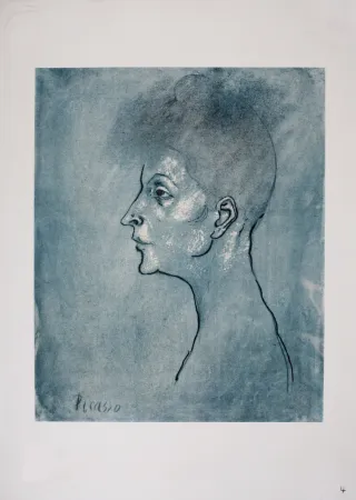 Lithografie Picasso (After) - Tête de femme, 1946