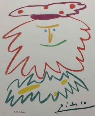 Lithografie Picasso (After) - VISAGE BARBU (1958) 