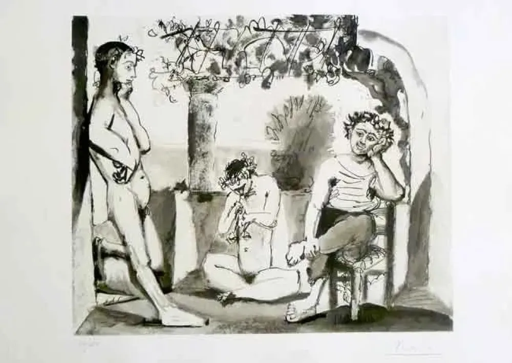 Ets En Aquatint Picasso - Bacchanale