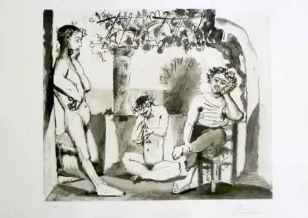 Ets En Aquatint Picasso - Bacchanale