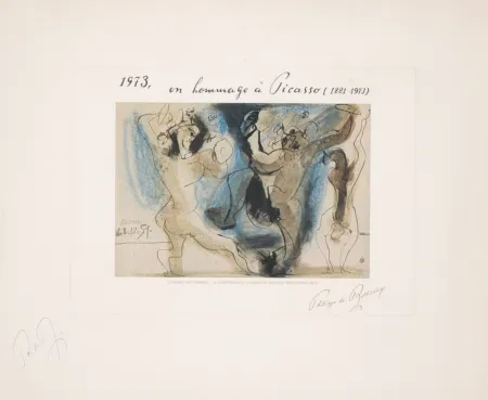 Lithografie Picasso - Bacchanale, Mouton de Rothschild label