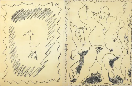 Lithografie Picasso - Bacchanale & Satyre, 1956