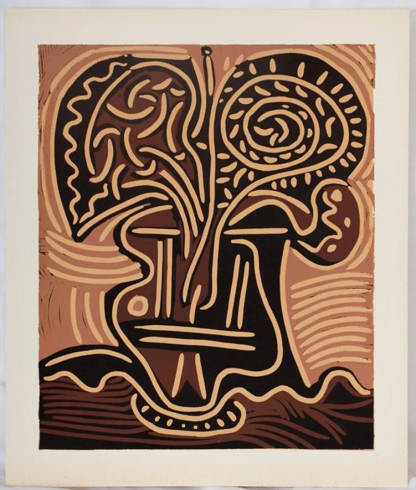 Linosnede Picasso - Bouquet de fleurs