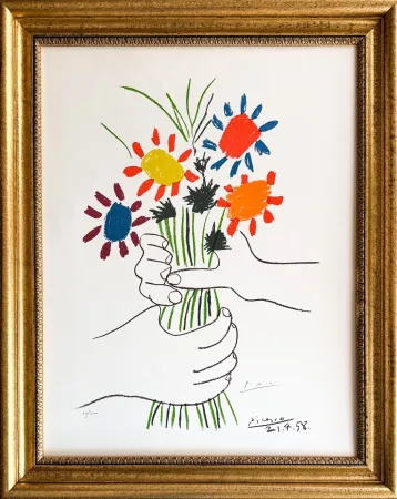 Lithografie Picasso - Bouquet de Fleurs