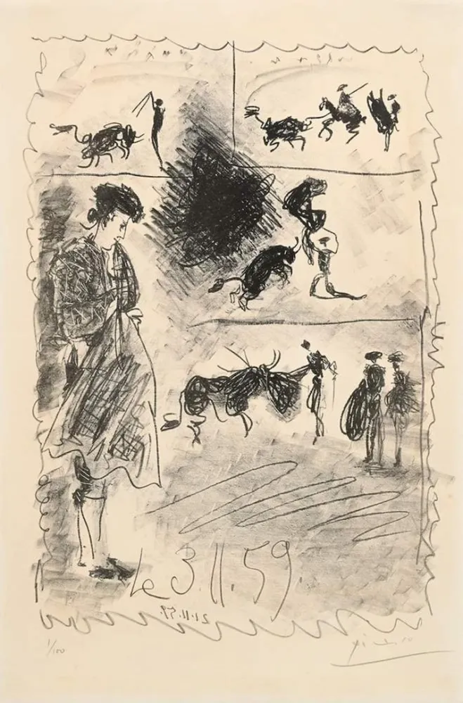 Lithografie Picasso - Bullfighting scene