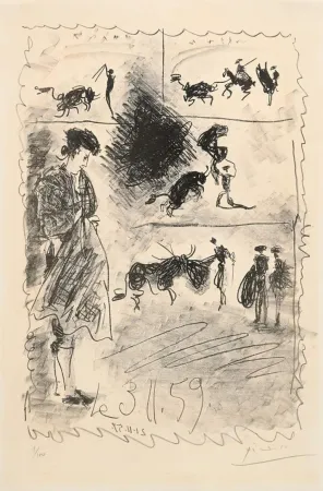 Lithografie Picasso - Bullfighting scene