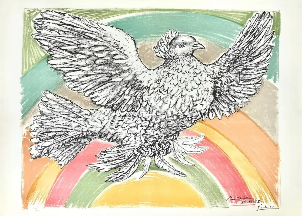 Lithografie Picasso - Colombe volant