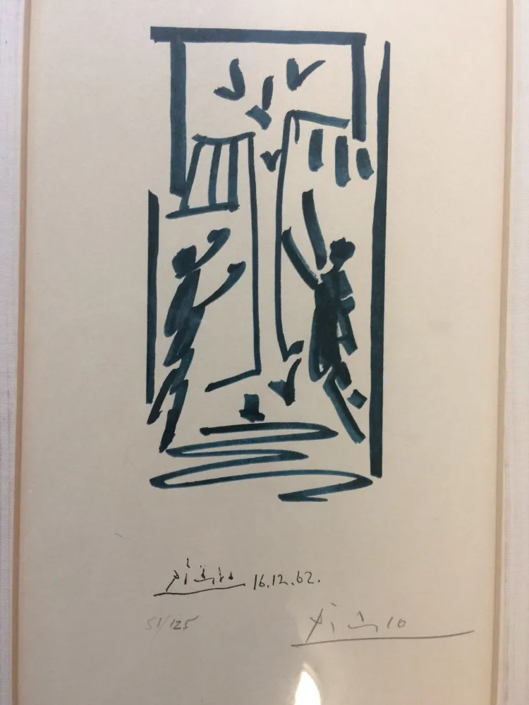 Lithografie Picasso - Colombes et prisonniers (pour les exiles espagnols)