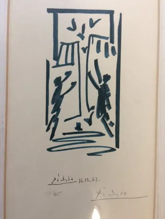 Lithografie Picasso - Colombes et prisonniers (pour les exiles espagnols)