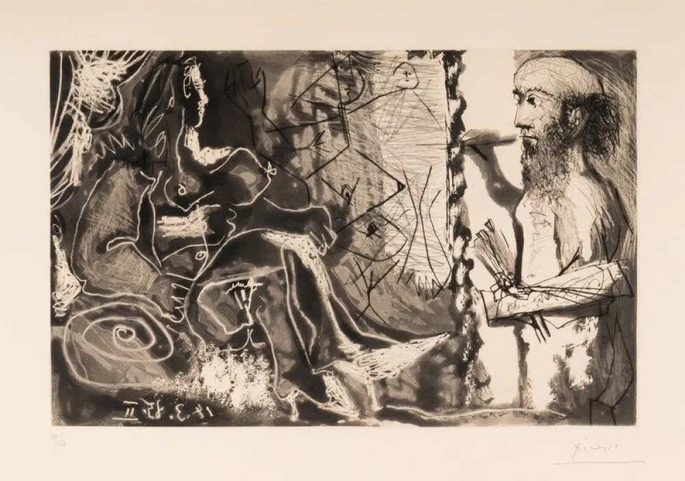 Ets En Aquatint Picasso - Dans l'Atelier