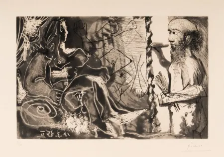 Ets En Aquatint Picasso - Dans l'Atelier