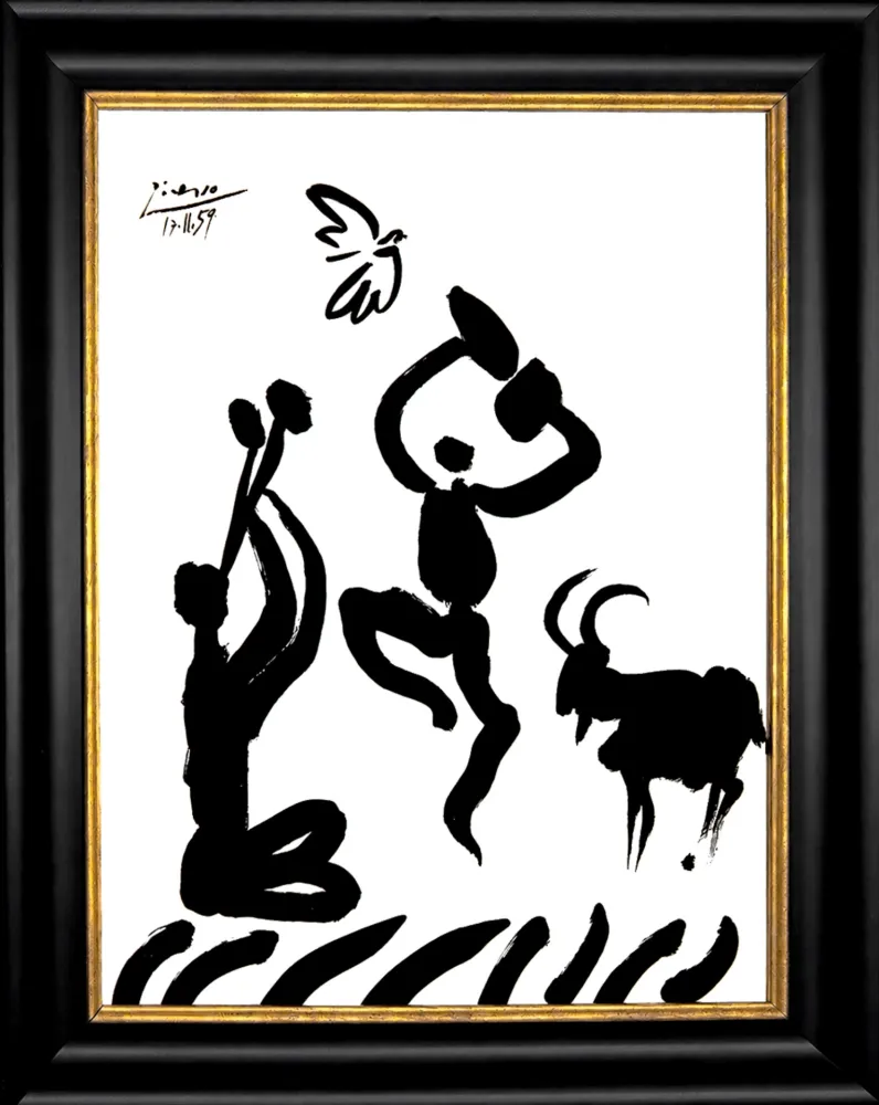 Lithografie Picasso - Danseur et musicien