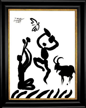 Lithografie Picasso - Danseur et musicien