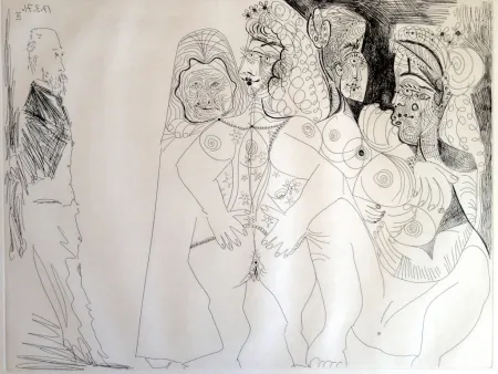 Gravure Picasso - DEGAS VIEWING THREE NUDES