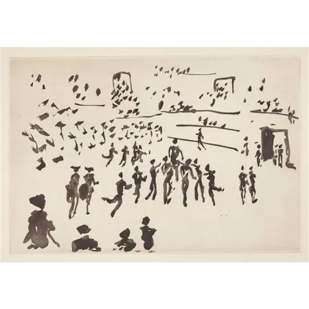 Aquatint Picasso - El torero sale en hombros de los aficionados