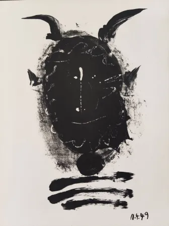 Lithografie Picasso - Élégie d'Ihpetonga, Masks of Ashes, Planche IV