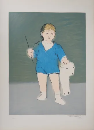 Lithografie Picasso - Enfant et agneau : Petit Paul Picasso