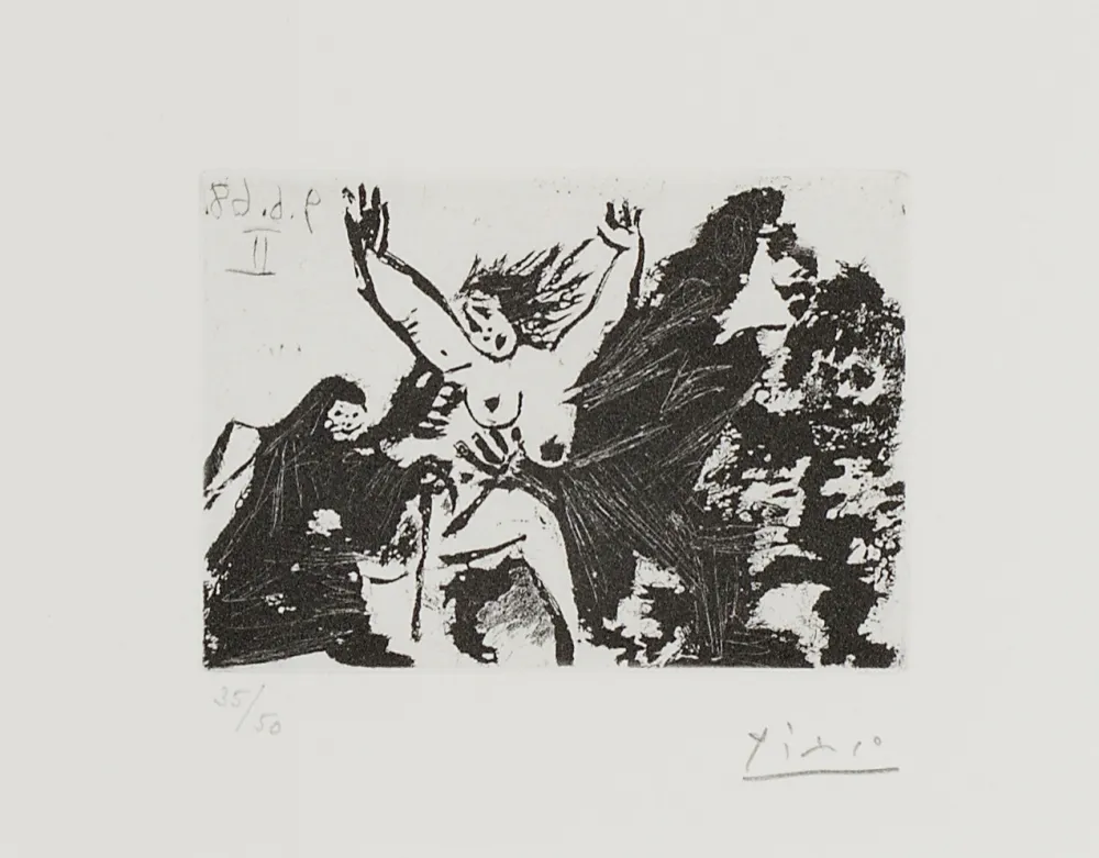 Ets En Aquatint Picasso - Enlèvement, à pied, avec la Célestine 