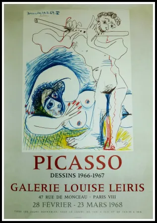 Poster Picasso - EXPO 1968 GALERIE LOUISE LEIRIS
