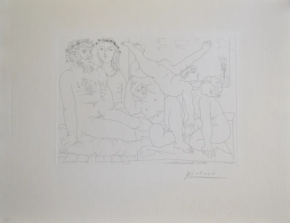 Gravure Picasso - Famille de Saltimbanques (B163 Vollard)