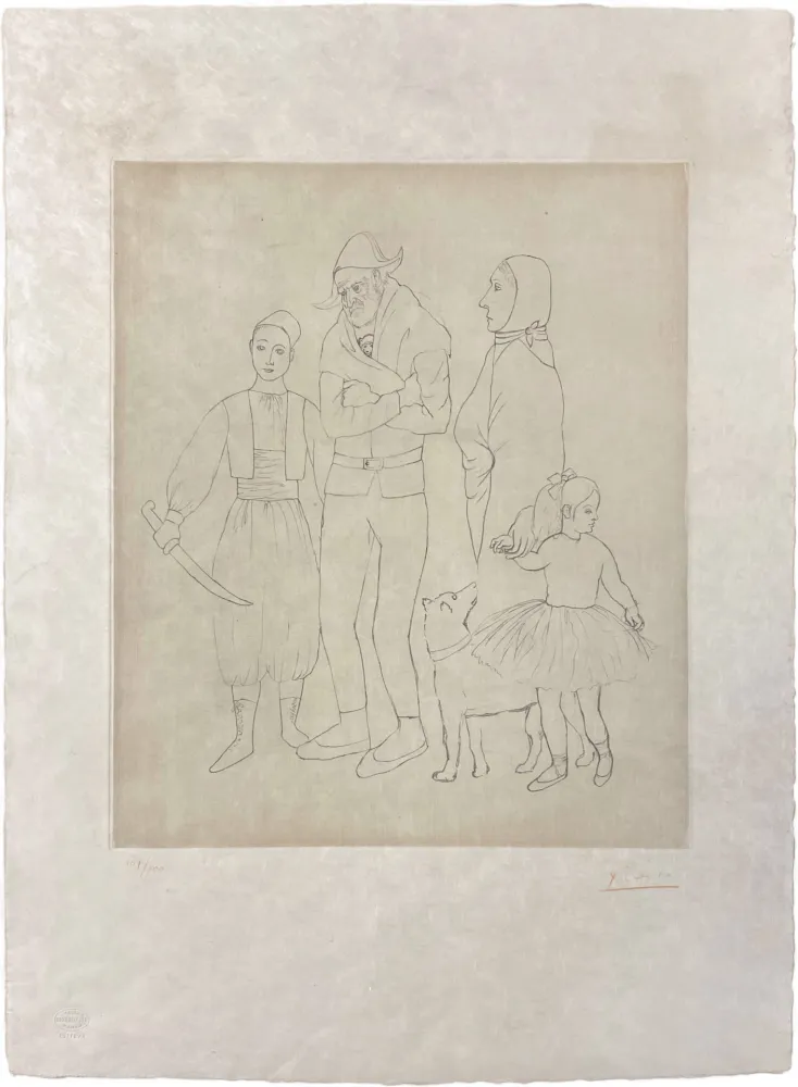 Gravure Picasso - Famille des Saltimbanques
