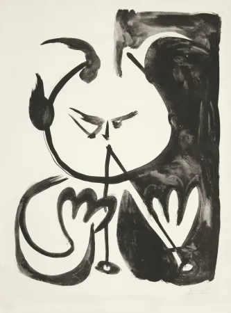 Lithografie Picasso - Faune musicien no. 5 (Musizierender Faun Nr. 5) 