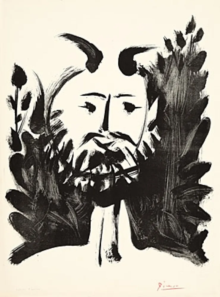 Lithografie Picasso - Faune souriant