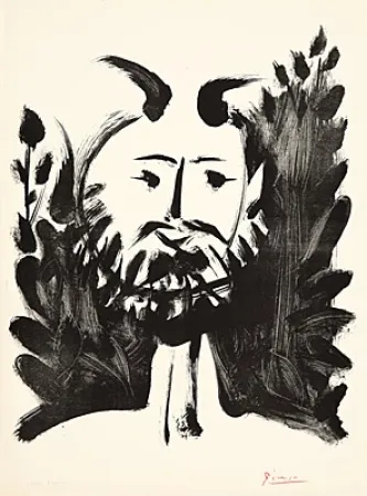 Lithografie Picasso - Faune souriant