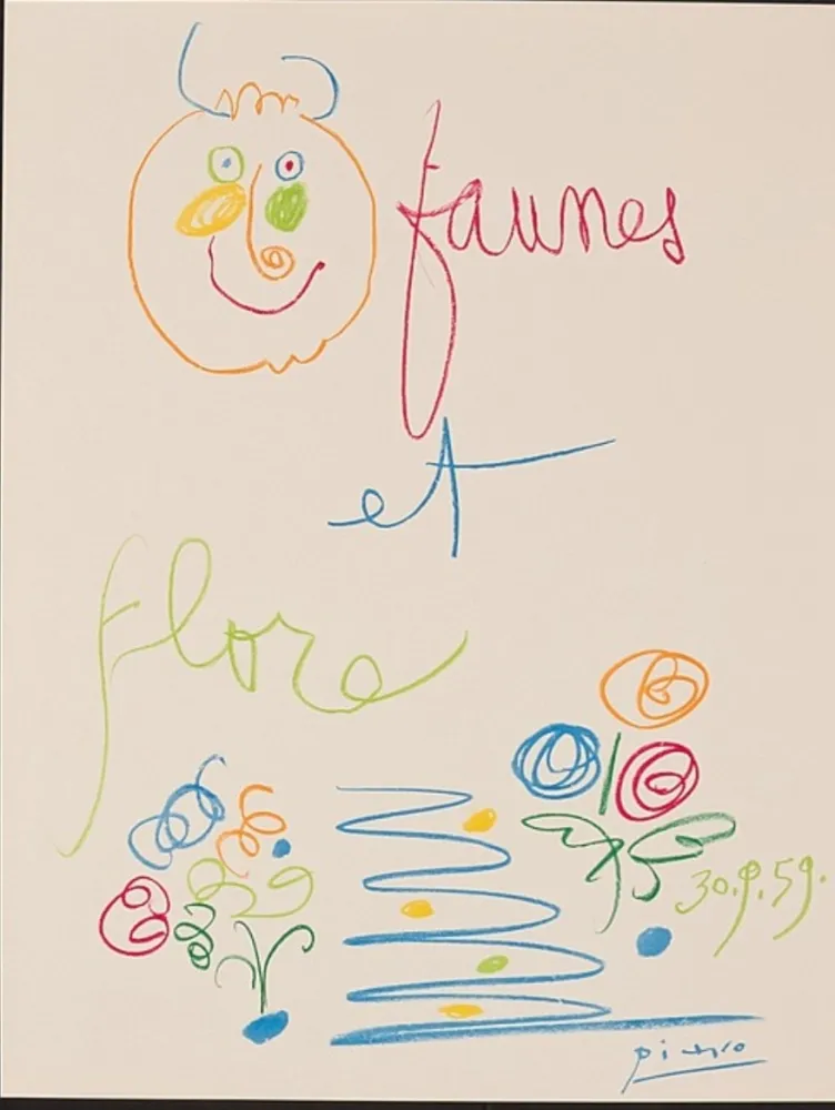 Pochoir Picasso - Faunes et Flore  d'Antibes Frontpiece 1960