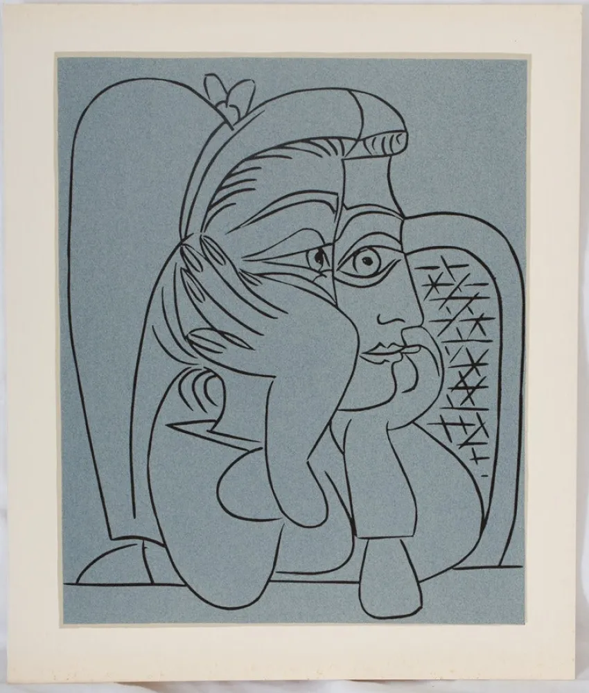 Linosnede Picasso - Femme accoudée