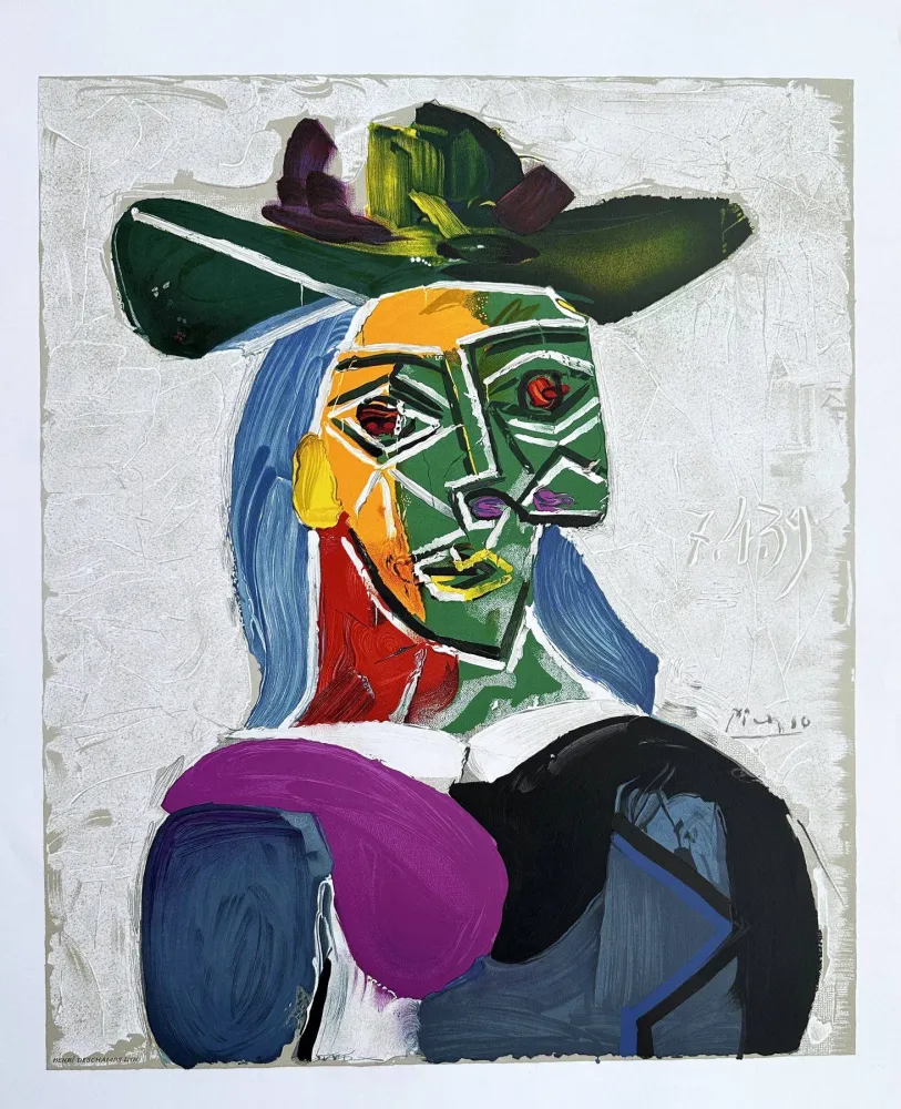 Lithografie Picasso - Femme au chapeau (Dora Maar)