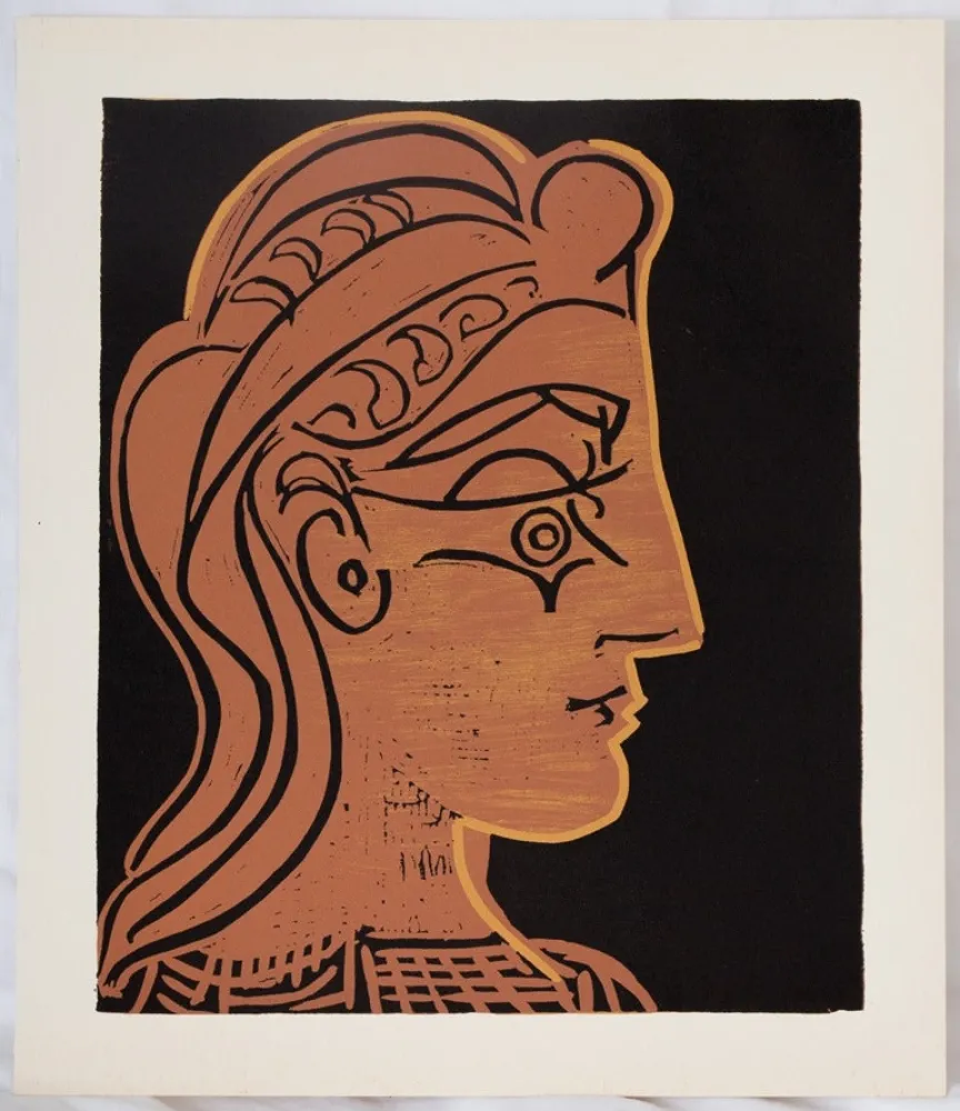 Linosnede Picasso - Femme de profil