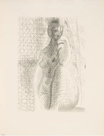 Gravure Picasso - Femme nue, la jambe pliée (Suite Vollard 8)
