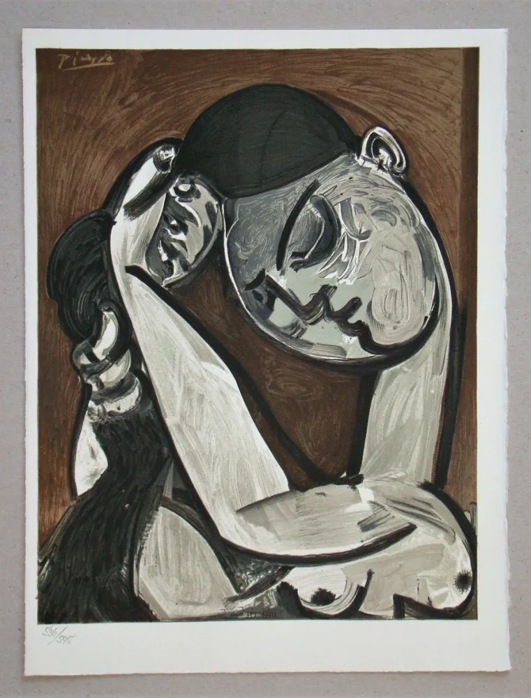 Lithografie Picasso - Femme se coiffant, 1955