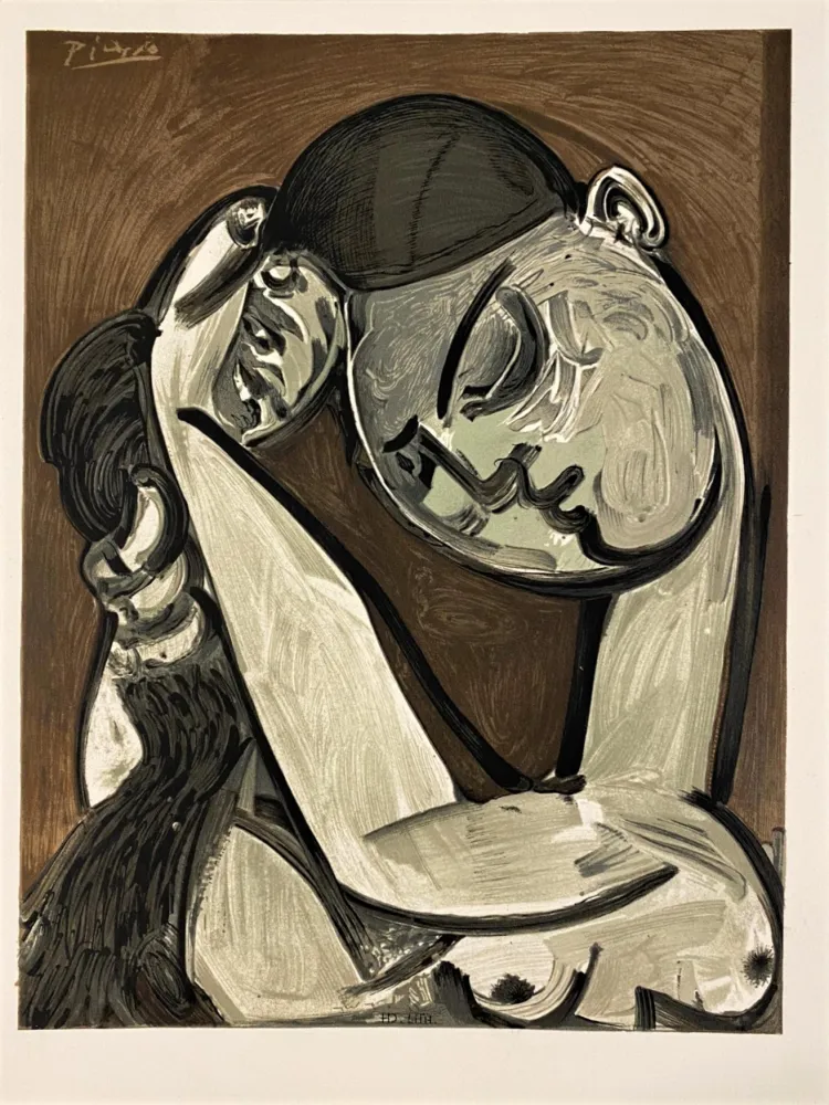 Lithografie Picasso - Femme se coiffant 1955