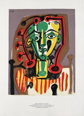 Lithografie Picasso - Figure au Corsage rayé (Figure with Striped Bodice)