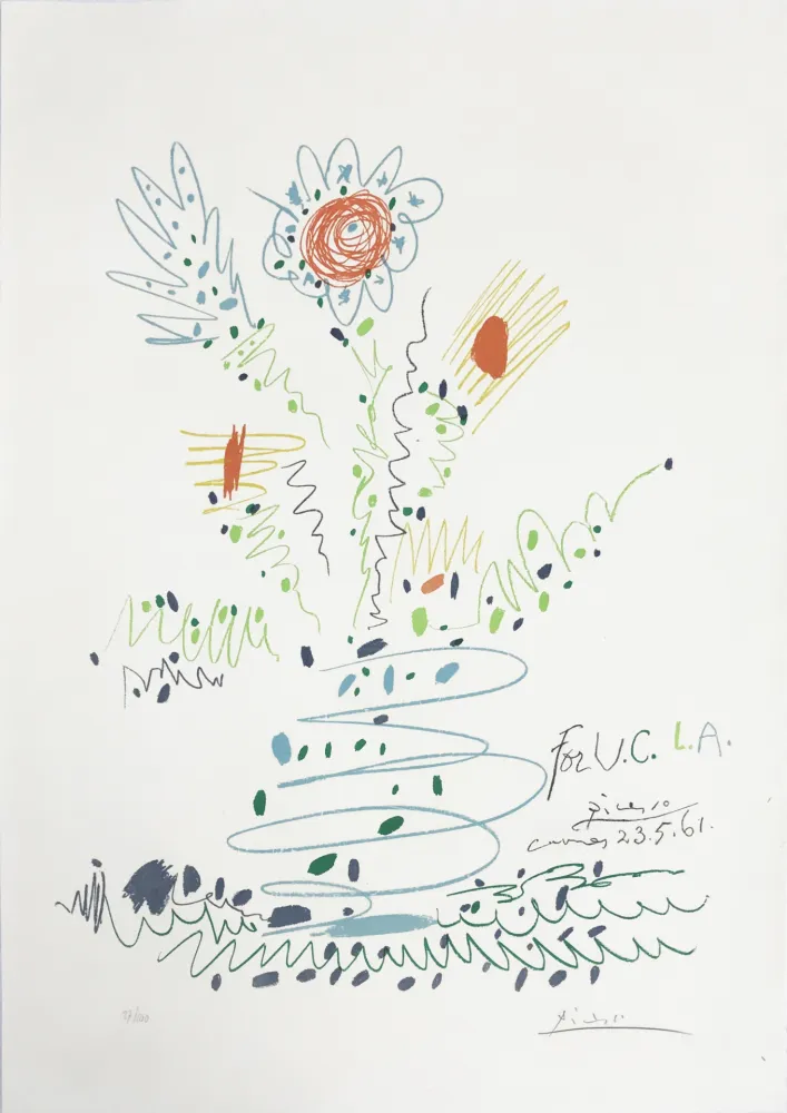 Lithografie Picasso - Fleurs (for UCLA)