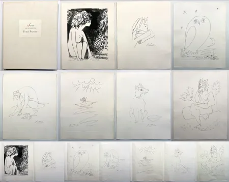 Ets Picasso - Geneviève Laporte. LES CAVALIERS D'OMBRE. Double suite des gravures de Picasso (1954)