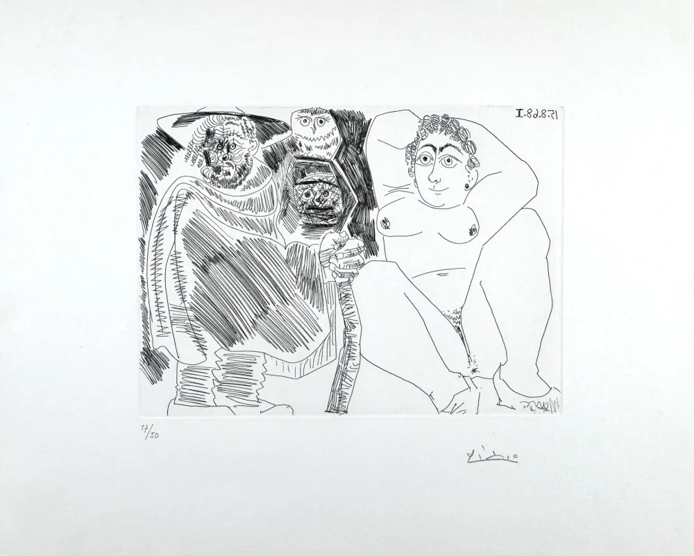 Ets Picasso - Grosse Prostituée, Sorcière à la Chouette et Voyageur en Sabots 