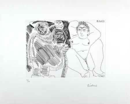 Ets Picasso - Grosse Prostituée, Sorcière à la Chouette et Voyageur en Sabots 