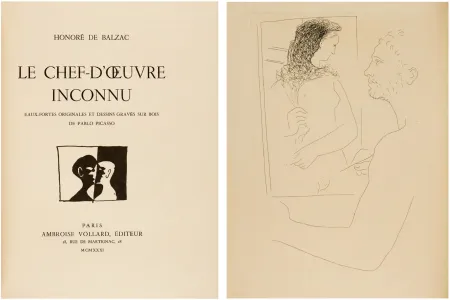 Geïllustreerd Boek Picasso - H. de Balzac. LE CHEF-D'ŒUVRE INCONNU. Eaux-fortes de Pablo Picasso (ex. sur Japon signé avec suite, reliure de Paul Bonet)