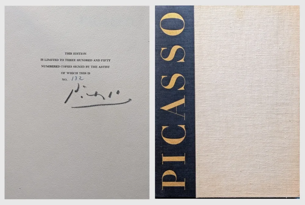 Geen Techniek Picasso -  Habd-Signed Rare Exceptional Artbook-pencil signed by Picasso artbook  Picasso: The Recent Years, 1946