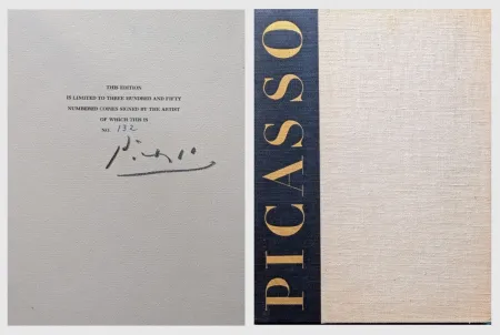 Geen Techniek Picasso -  Habd-Signed Rare Exceptional Artbook-pencil signed by Picasso artbook  Picasso: The Recent Years, 1946