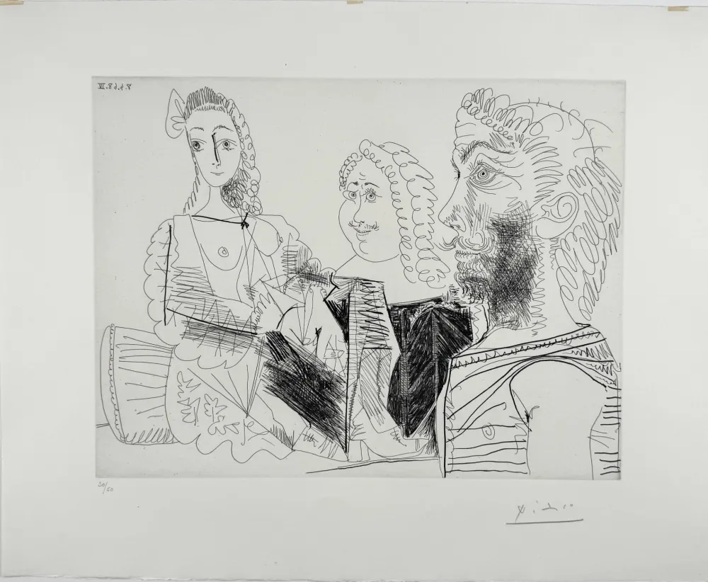 Ets Picasso -  Homme en gilet afghan songeant aux amours d'un 