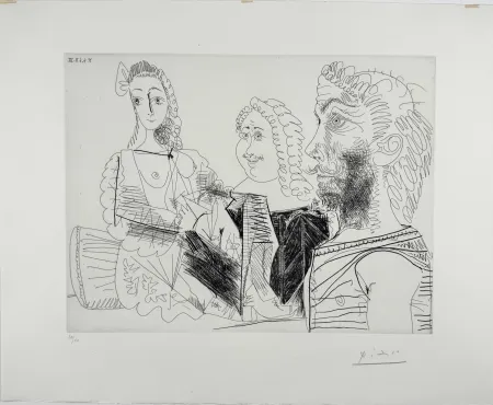 Ets Picasso -  Homme en gilet afghan songeant aux amours d'un 