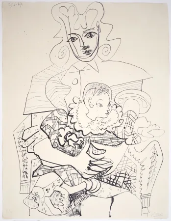 Lithografie Picasso - Ines et son Enfant