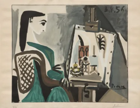 Lithografie Picasso - Jacqueline à l'Atelier (Jacqueline at the Easel)