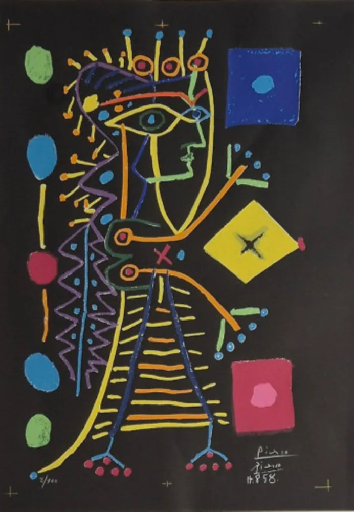 Lithografie Picasso - Jacqueline (La Dame aux Des)
