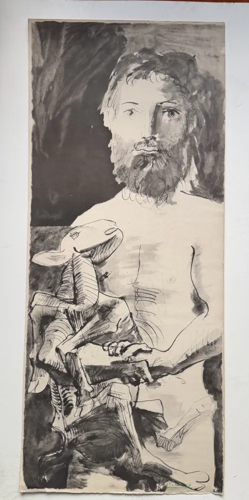 Pochoir Picasso - L homme au mouton
